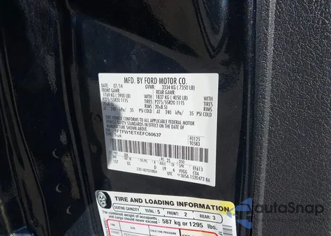 2014 Ford F-150 Xlt z USA, uszkodzony, nr VIN 1FTFW1ETXEFC60637